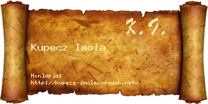 Kupecz Imola névjegykártya